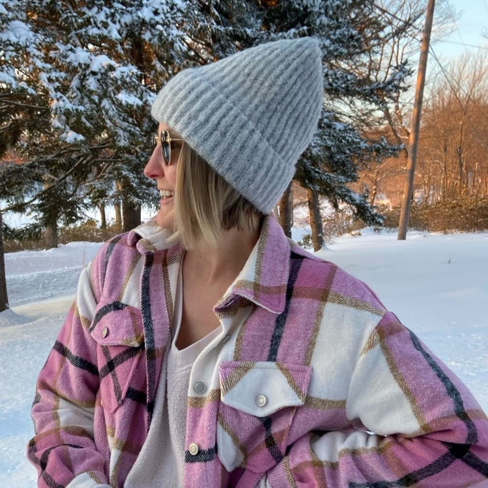 Abercrombie & Fitch gray chunky beanie